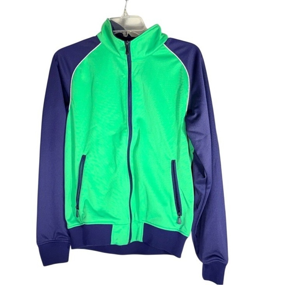 Brooks Brothers 1818 Pro Sport Small Green &‎ Navy Zip-Up Track Jacket
